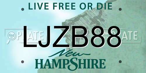 LJZB88 New Hampshire License Plate