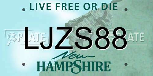 LJZS88 New Hampshire License Plate