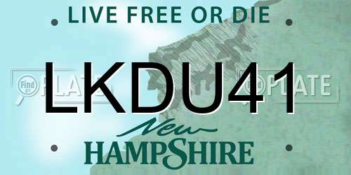 LKDU41 New Hampshire License Plate
