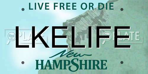LKELIFE New Hampshire License Plate