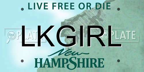 LKGIRL New Hampshire License Plate