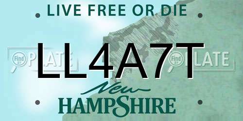 LL4A7T New Hampshire License Plate