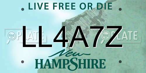 LL4A7Z New Hampshire License Plate