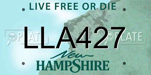 LLA427 New Hampshire License Plate
