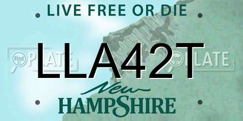 LLA42T New Hampshire License Plate