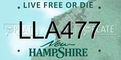 LLA477 New Hampshire License Plate