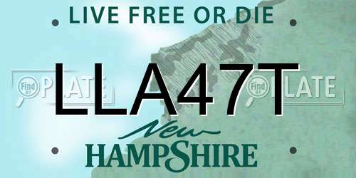 LLA47T New Hampshire License Plate