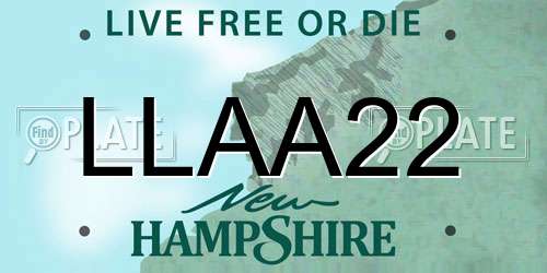 LLAA22 New Hampshire License Plate