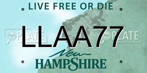 LLAA77 New Hampshire License Plate