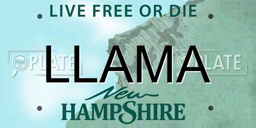 LLAMA New Hampshire License Plate