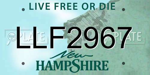 LLF2967 New Hampshire License Plate