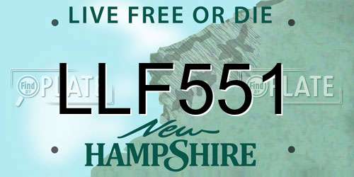LLF551 New Hampshire License Plate