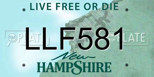 LLF581 New Hampshire License Plate