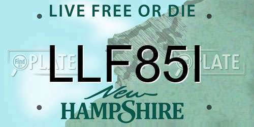 LLF85I New Hampshire License Plate