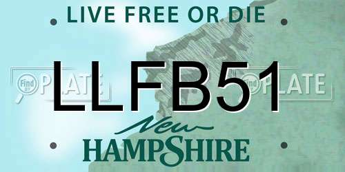 LLFB51 New Hampshire License Plate