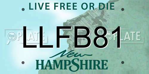 LLFB81 New Hampshire License Plate
