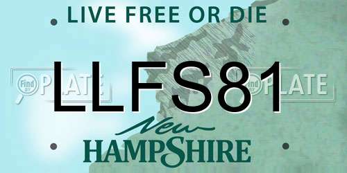 LLFS81 New Hampshire License Plate