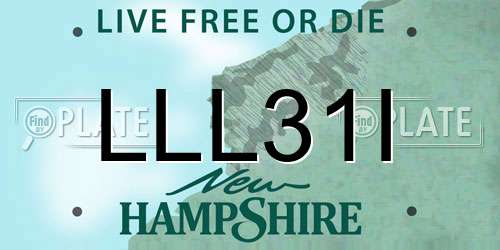 LLL31I New Hampshire License Plate