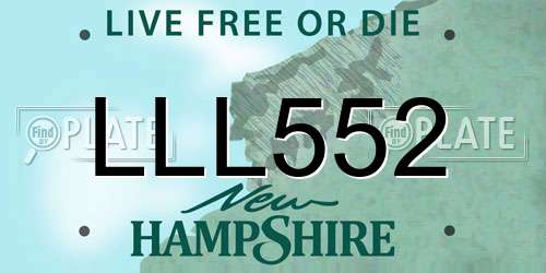 LLL552 New Hampshire License Plate