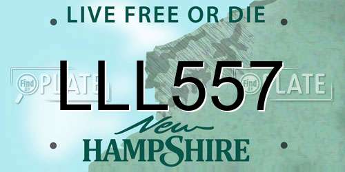 LLL557 New Hampshire License Plate