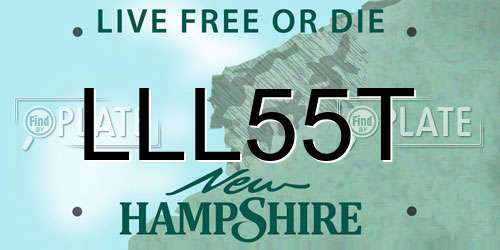 LLL55T New Hampshire License Plate