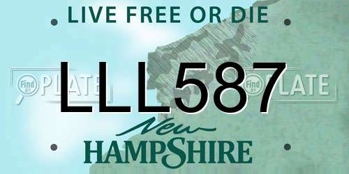 LLL587 New Hampshire License Plate