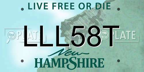 LLL58T New Hampshire License Plate