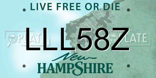 LLL58Z New Hampshire License Plate