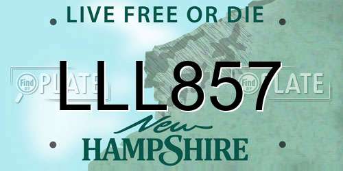 LLL857 New Hampshire License Plate
