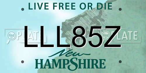 LLL85Z New Hampshire License Plate