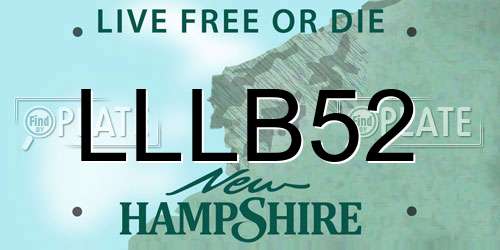 LLLB52 New Hampshire License Plate