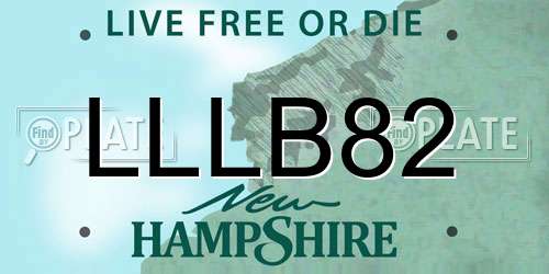 LLLB82 New Hampshire License Plate