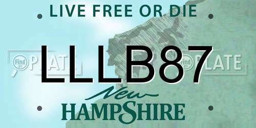 LLLB87 New Hampshire License Plate