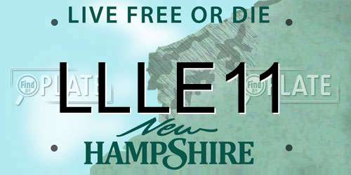 LLLE11 New Hampshire License Plate