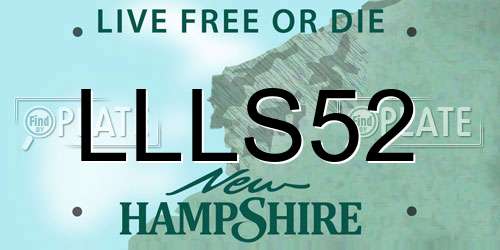 LLLS52 New Hampshire License Plate
