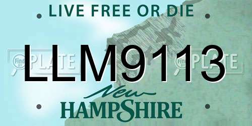 LLM9113 New Hampshire License Plate
