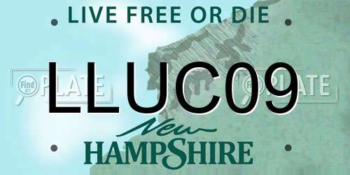 LLUC09 New Hampshire License Plate