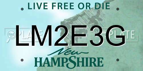 LM2E3G New Hampshire License Plate
