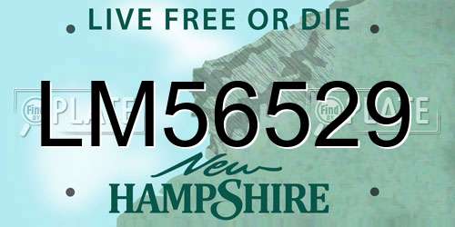 LM56529 New Hampshire License Plate