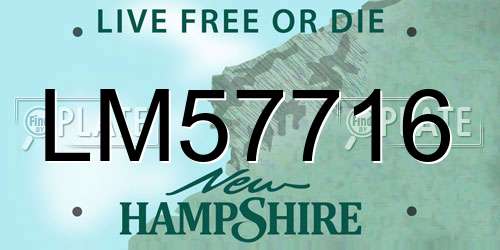 LM57716 New Hampshire License Plate