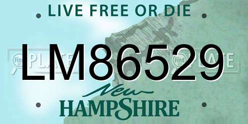 LM86529 New Hampshire License Plate
