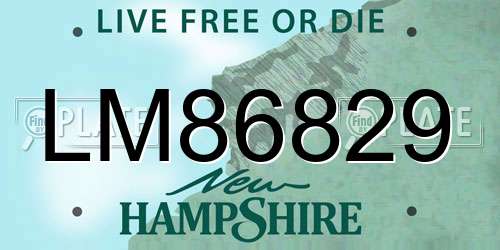 LM86829 New Hampshire License Plate