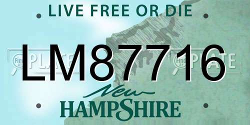 LM87716 New Hampshire License Plate