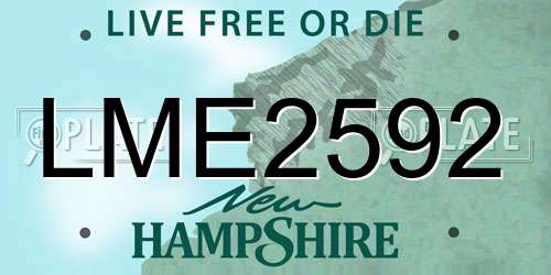 LME2592 New Hampshire License Plate