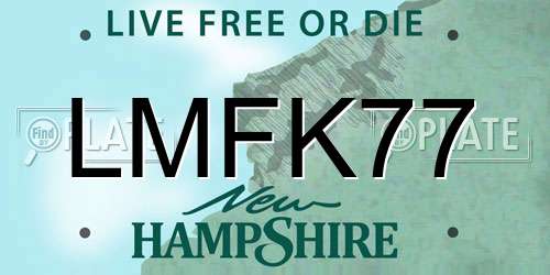 LMFK77 New Hampshire License Plate