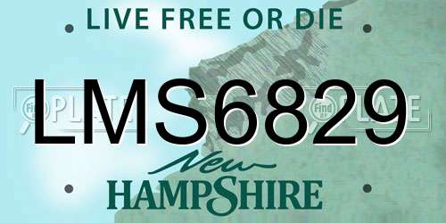 LMS6829 New Hampshire License Plate