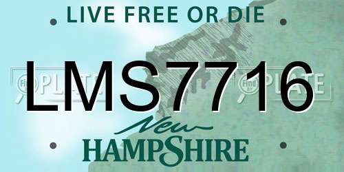 LMS7716 New Hampshire License Plate