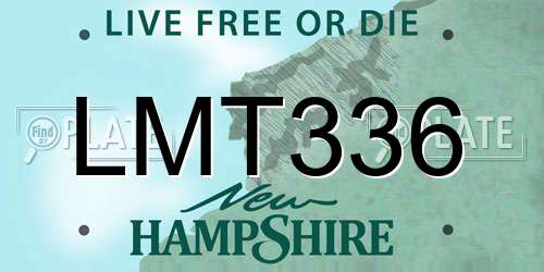 LMT336 New Hampshire License Plate