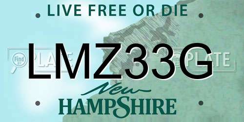 LMZ33G New Hampshire License Plate