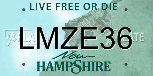 LMZE36 New Hampshire License Plate